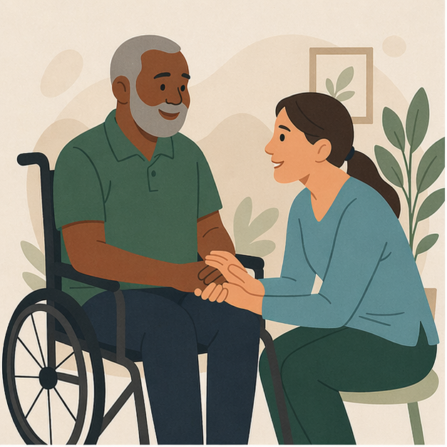 Green Haven nurse providing compassionate care to patient at home